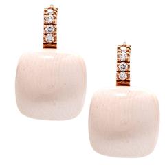Stone and Diamond Rose Gold Earrings 1