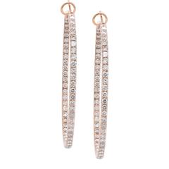 4 Carat Diamond Rose Gold Hoop Earrings 11