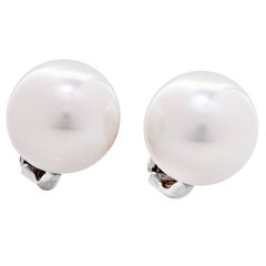South Sea Pearl Platinum Earrings