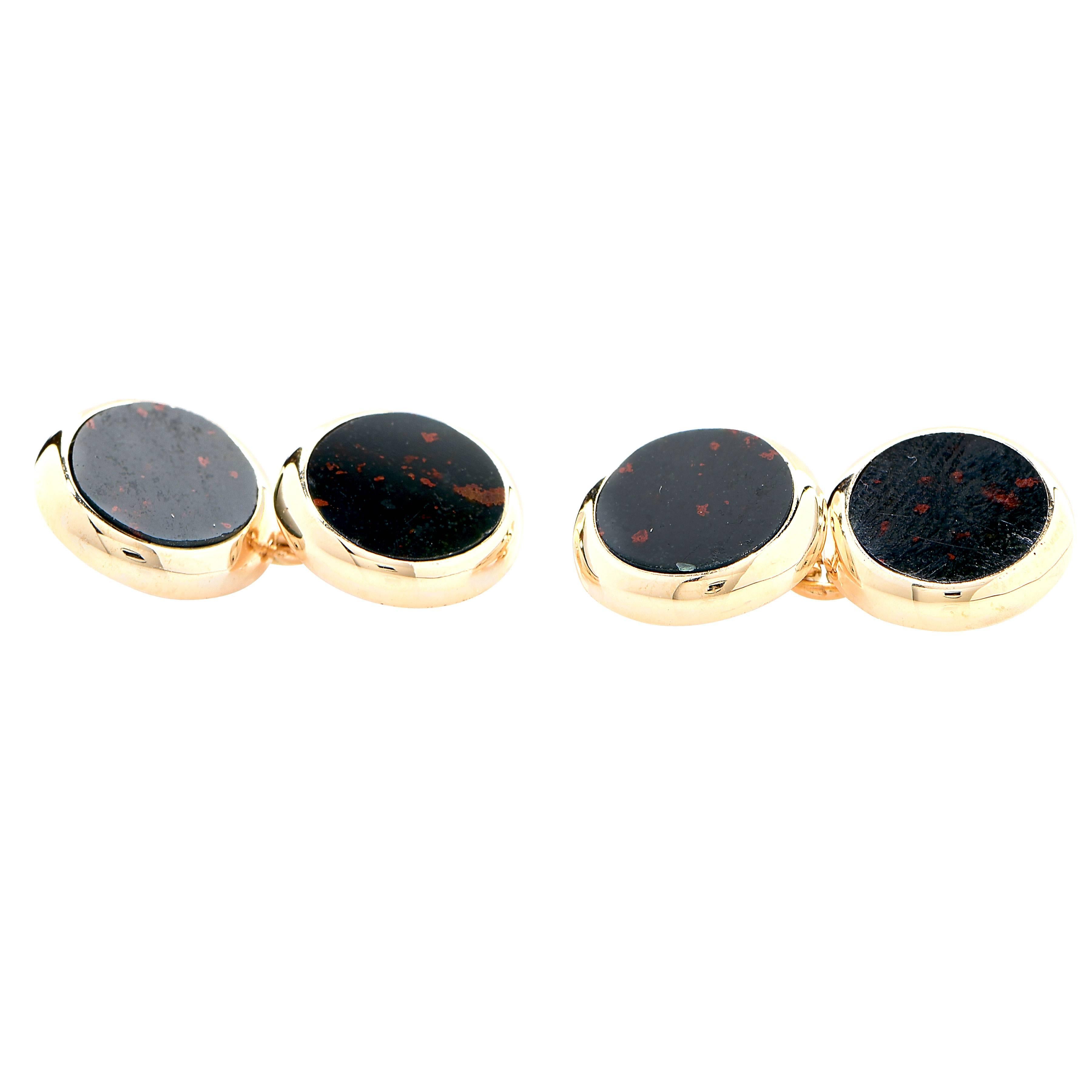 Chalcedony Yellow Gold Cufflinks For Sale