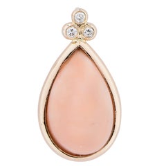 Angel Skin Coral Diamond Gold Pendant Angel Skin Coral Diamond Gold Pendant