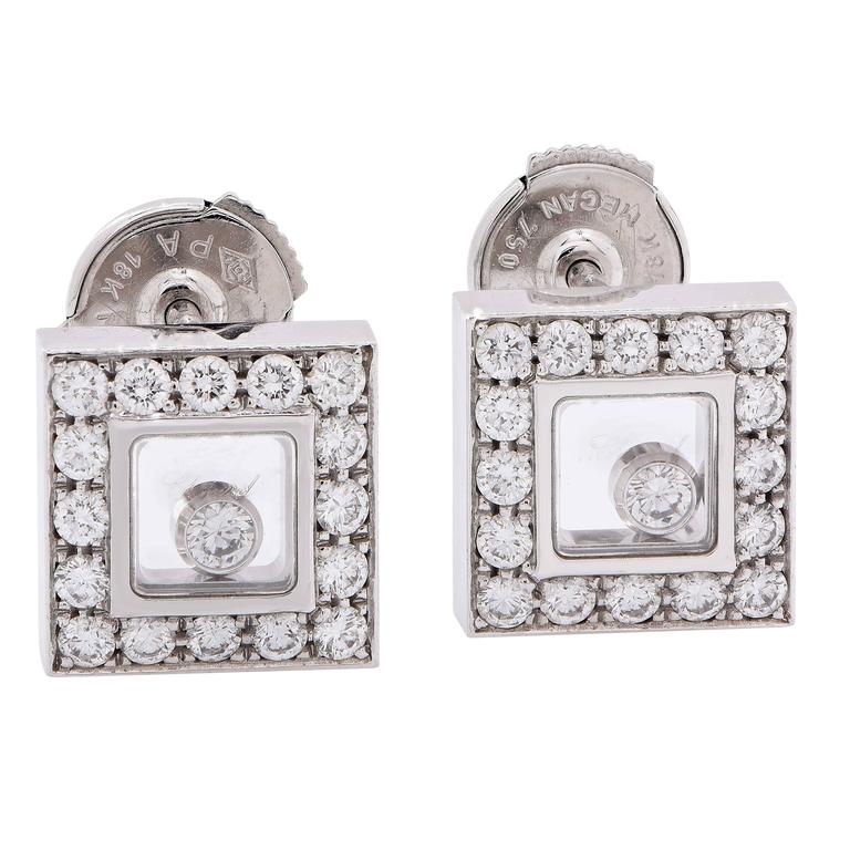 Chopard Happy Bubbles White Gold Diamond Earrings 836983-1001