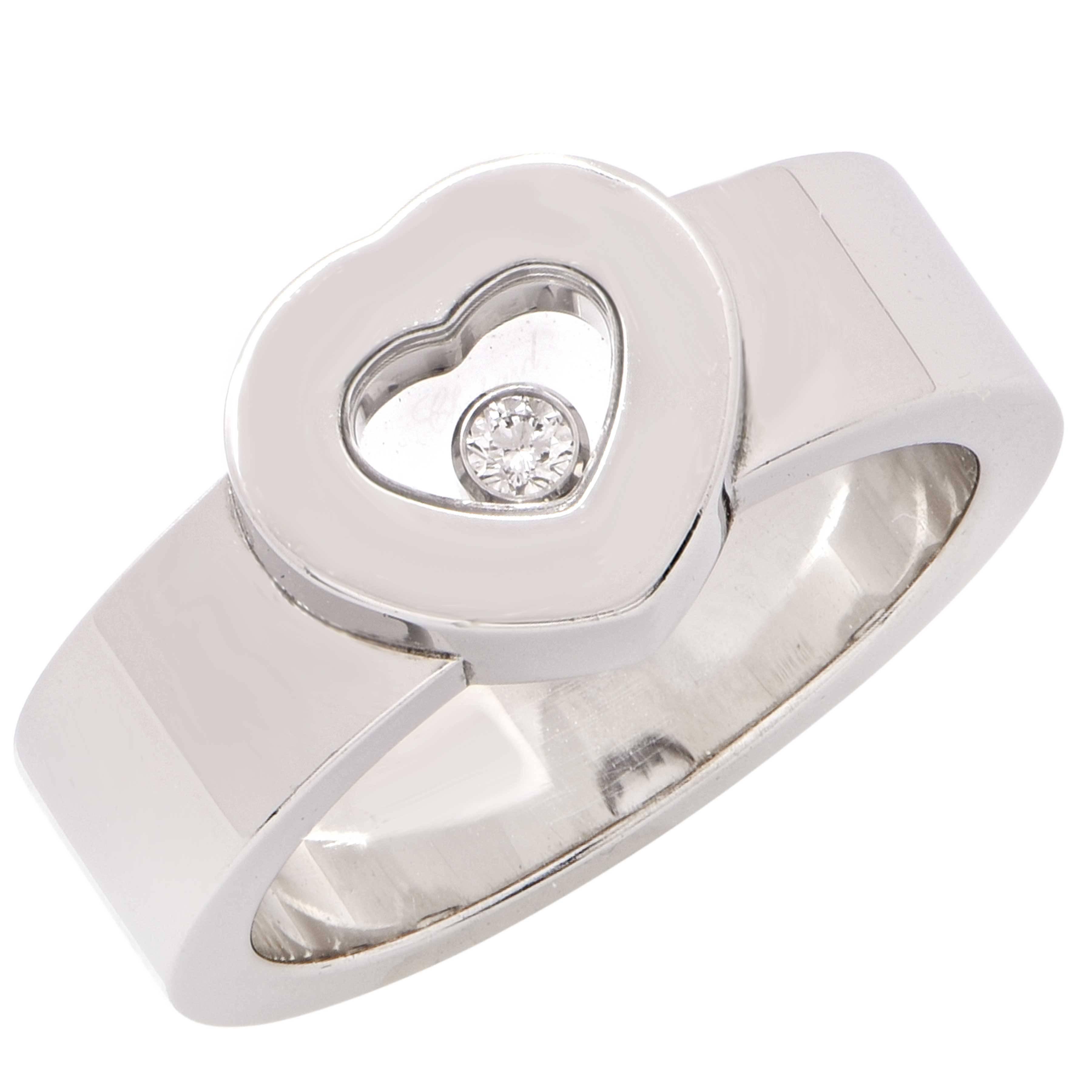 Chopard Happy Diamond Heart  White Gold Ring For Sale