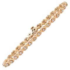1.3 Carat Xs and Os Diamond Gold Tennis Bracelet