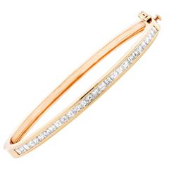 2.8 Carat Diamond Yellow Gold Bangle Bracelet 3