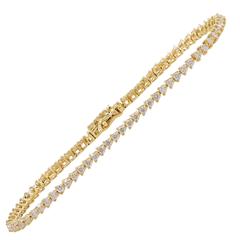 1 Carat Three Prong Set Diamond Tennis Bracelet