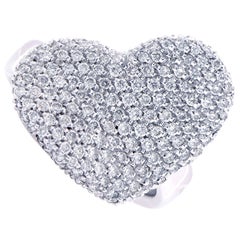 Georgio Visconti 1.10 Carat Diamond Heart Shaped White Gold Ring