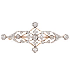 Delicate Diamond Art Nouveau Brooch 5