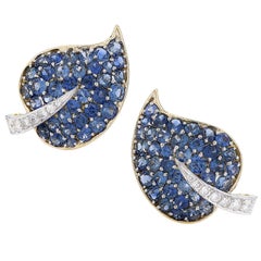 Van Cleef & Arpels Sapphire and Diamond Leaf Earrings