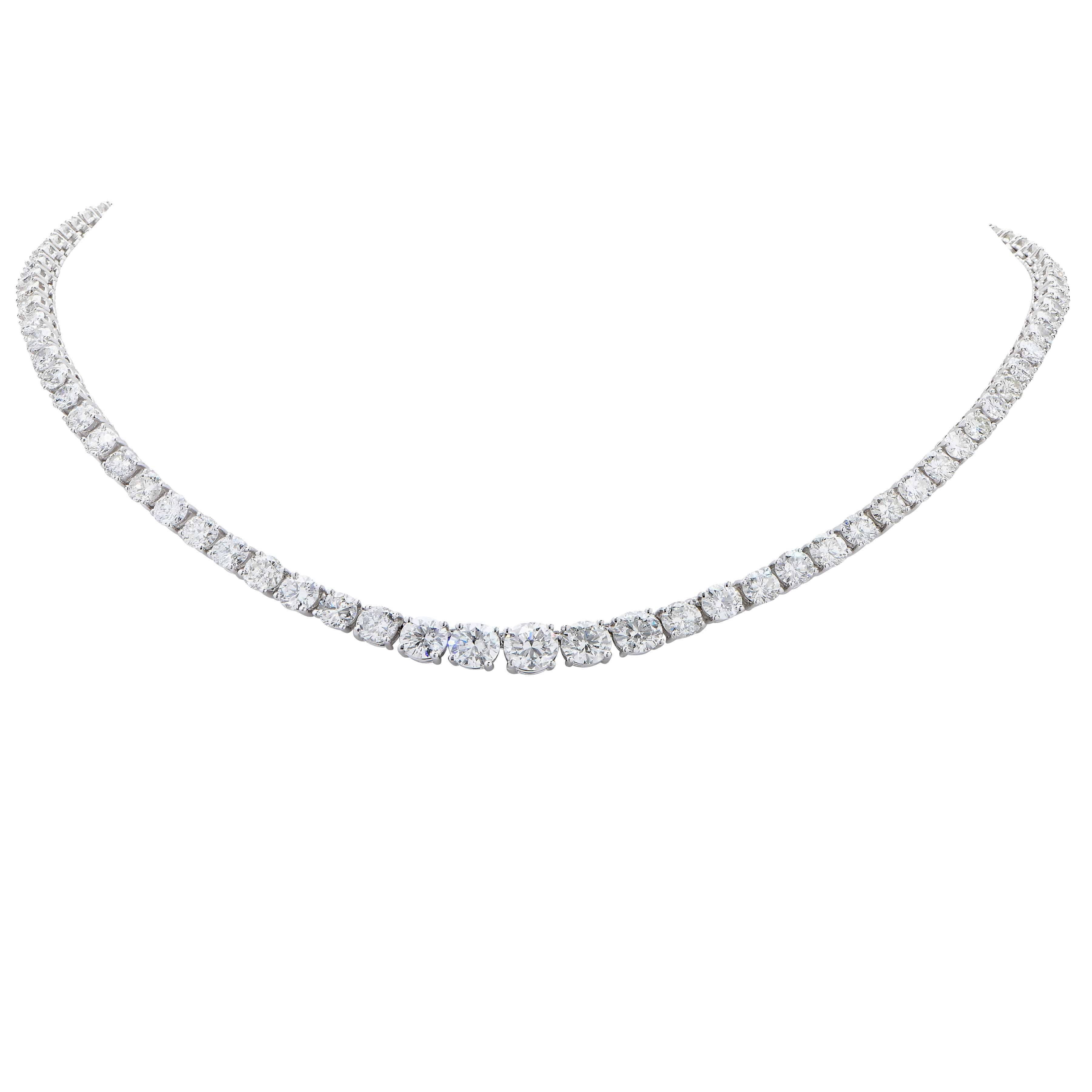 24 Carat Diamond Riviera Platinum Necklace
