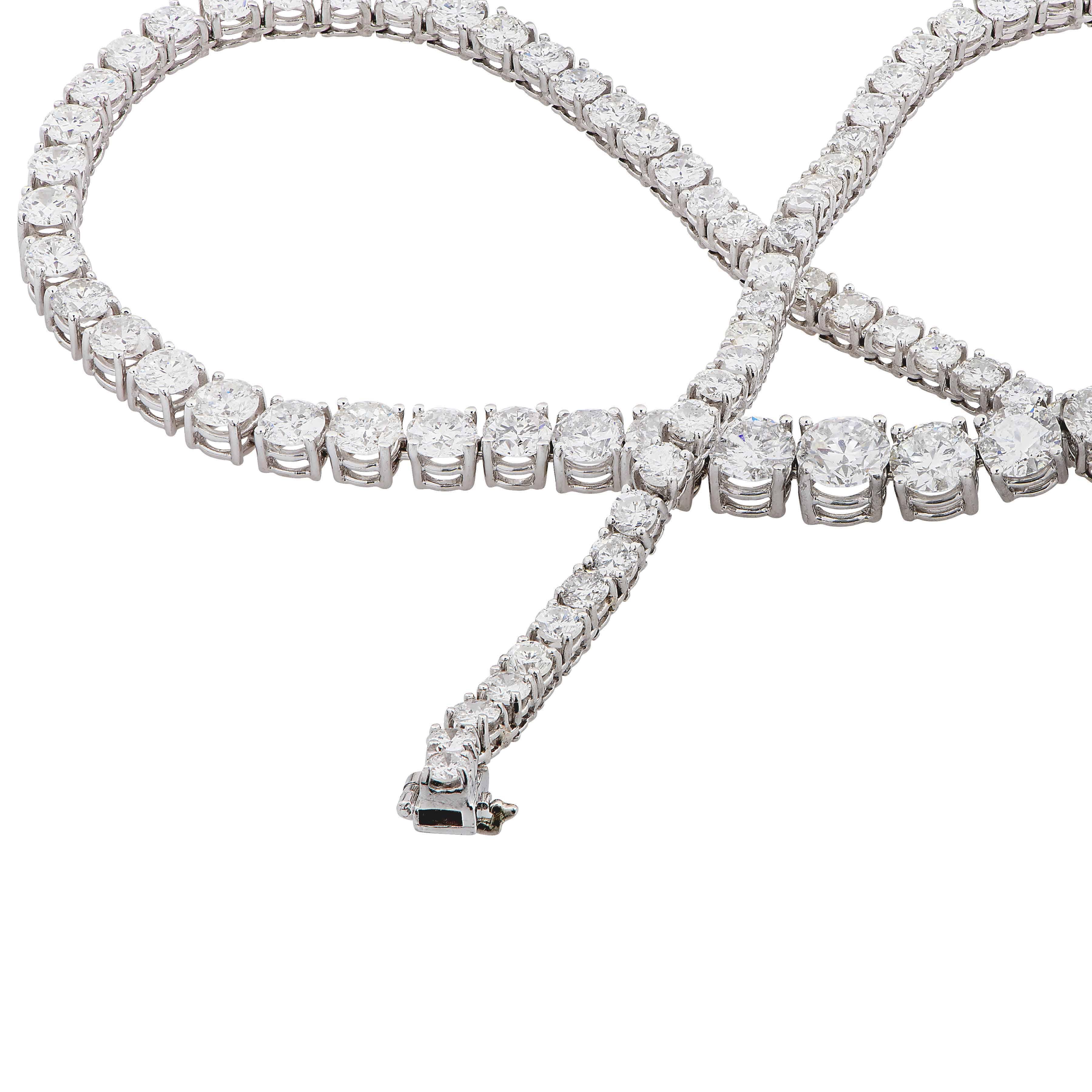 24 Carat Diamond Riviera Platinum Necklace at 1stDibs | 24 carat ...