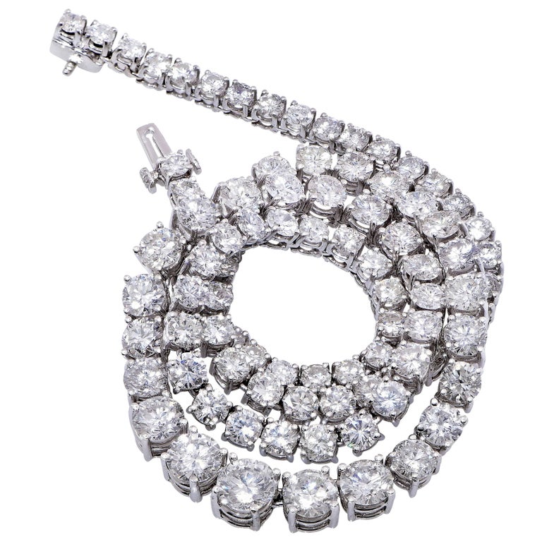 24 Carat Diamond Riviera Platinum Necklace at 1stDibs 24 carat