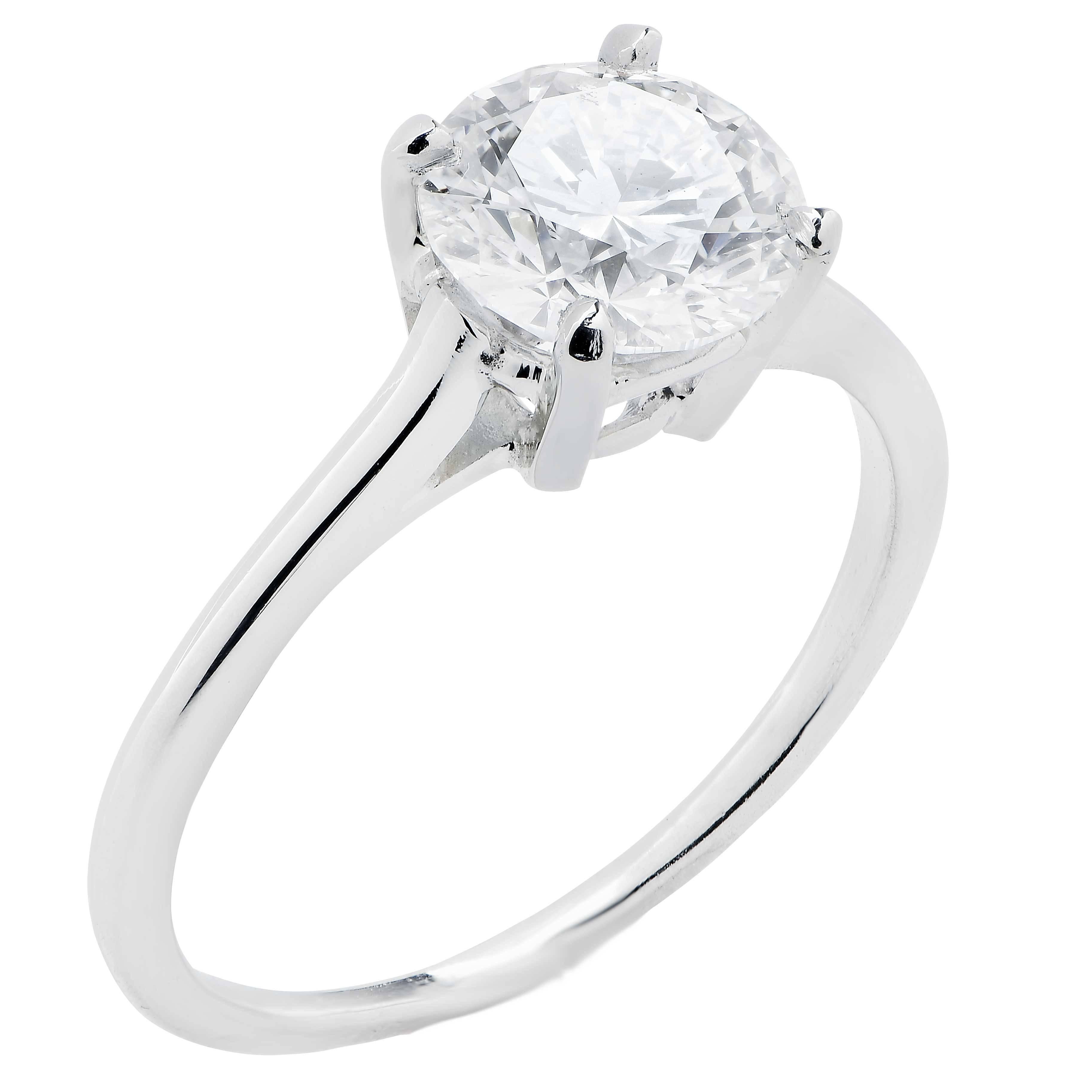 Round Cut Cartier GIA Certified 1.60 Carat Round Diamond Engagement Ring
