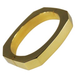 Italian 18 Karat Yellow Gold Bangle Bracelet Circa 1980