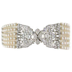 Double Clip Diamond Brooch in Platinum with Necklace Fittings