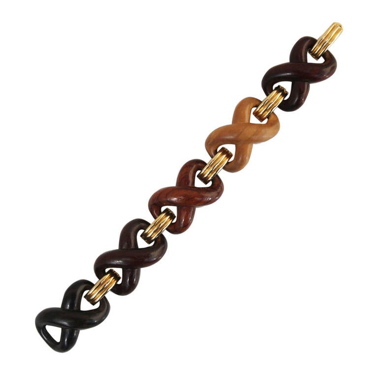 Seaman Schepps Infinity Wood Gold Bracelet