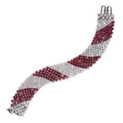 Incredibly Flexible Diamond and Ruby Bracelet 6