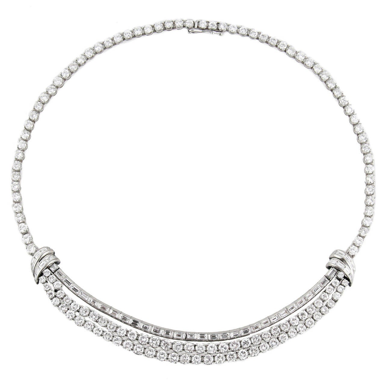 16 Carat Diamond Platinum Necklace For Sale