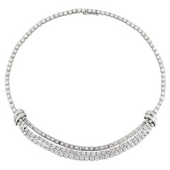 Retro 16 Carat Diamond Platinum Necklace
