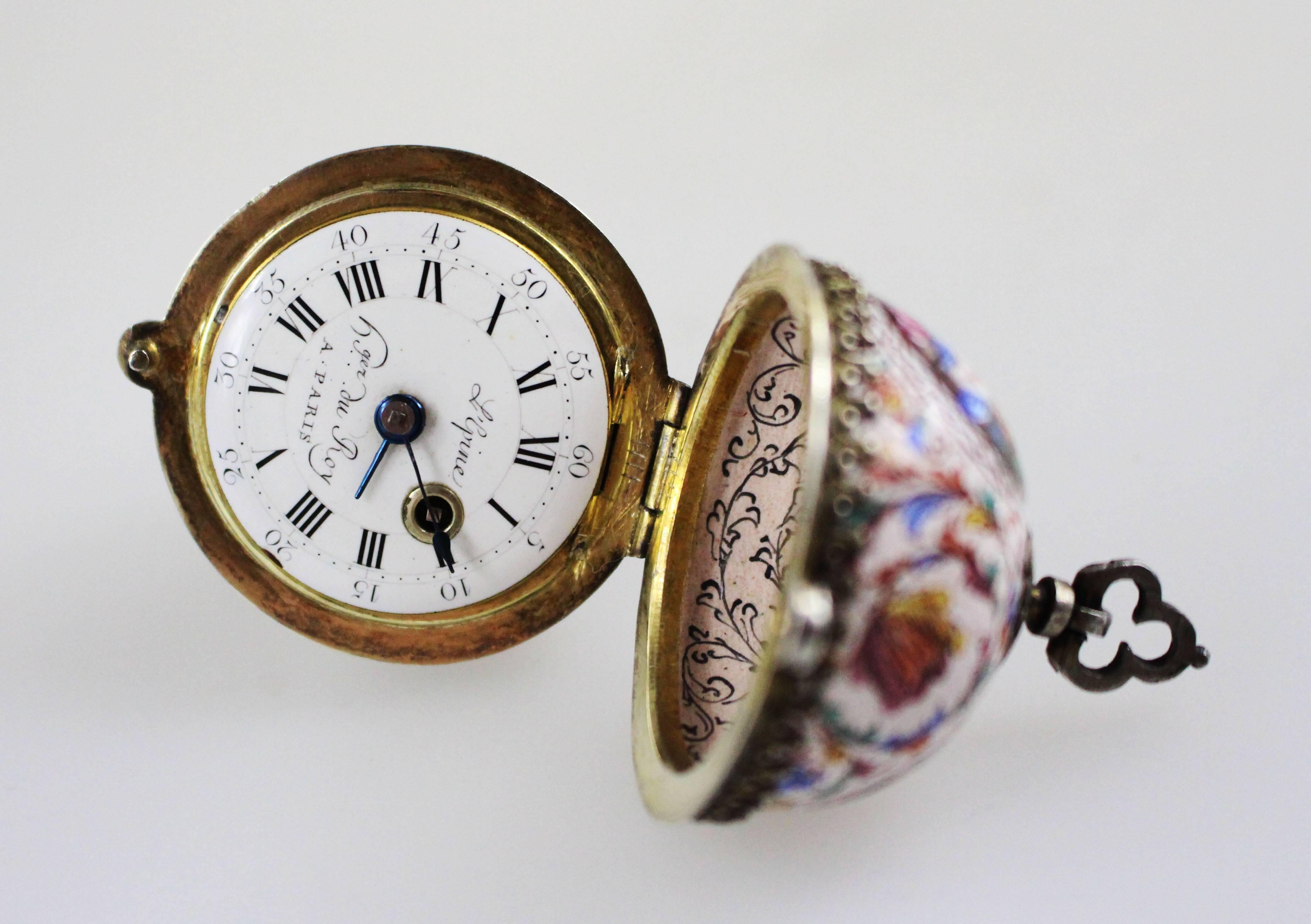 Lepine Paris: Sehr seltene emaillierte Kunstobjekt-Uhr im Zustand „Gut“ im Angebot in Bay Harbor Islands, FL