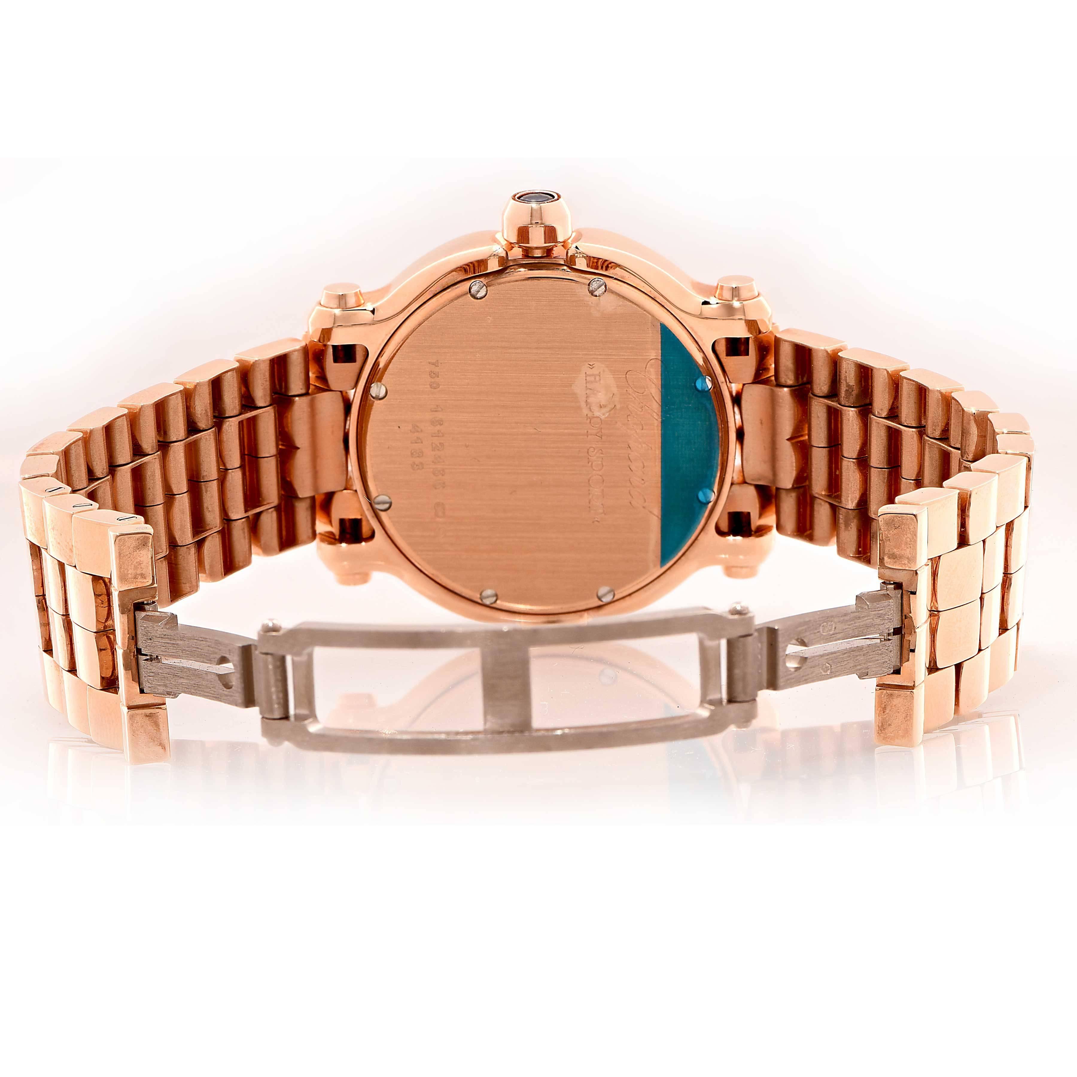 Chopard Montre-bracelet Happy Sport à quartz en or rose pour femmes Réf. 277481-5001 Pour femmes en vente