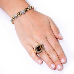 Le Triomphe Tiger's Eye, Diamond and Gold Ring