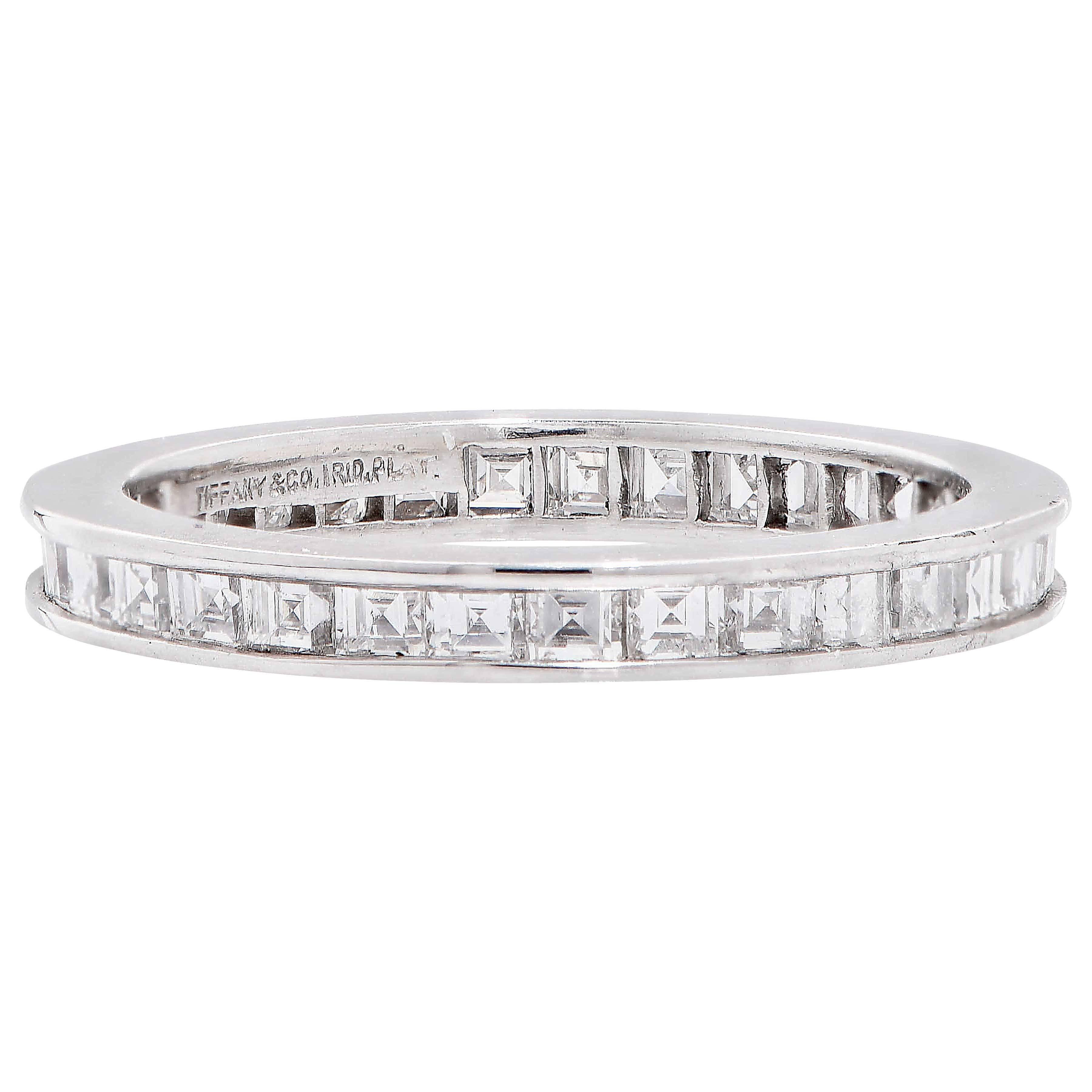 Tiffany & Co. 1.20 Carats Diamond Platinum Eternity Band In Excellent Condition In Bay Harbor Islands, FL