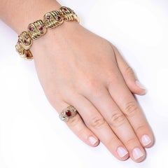 Ruby and Diamond 18 Karat Yellow Gold Ring