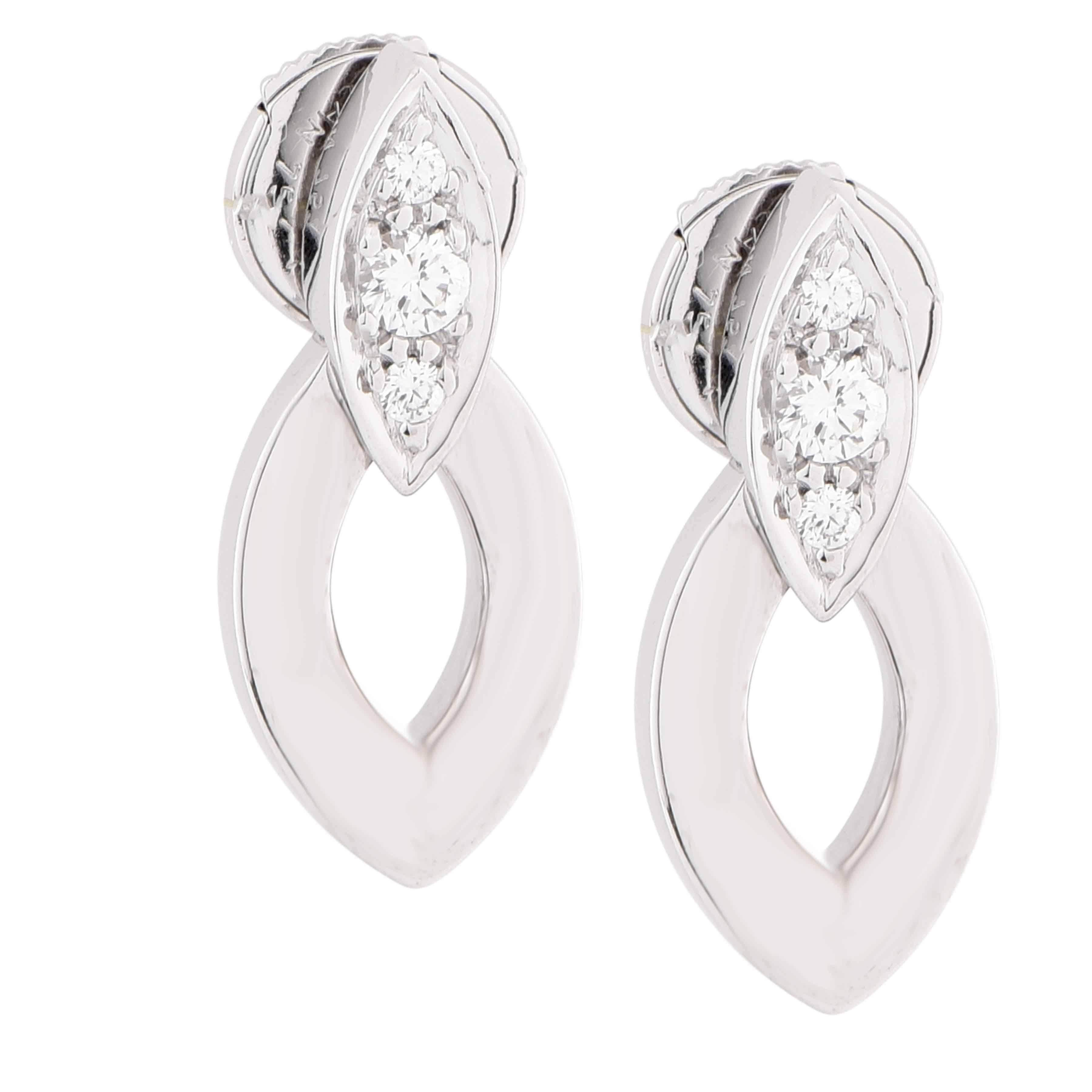 Cartier Diadea Diamond Gold Earrings In Excellent Condition For Sale In Bay Harbor Islands, FL