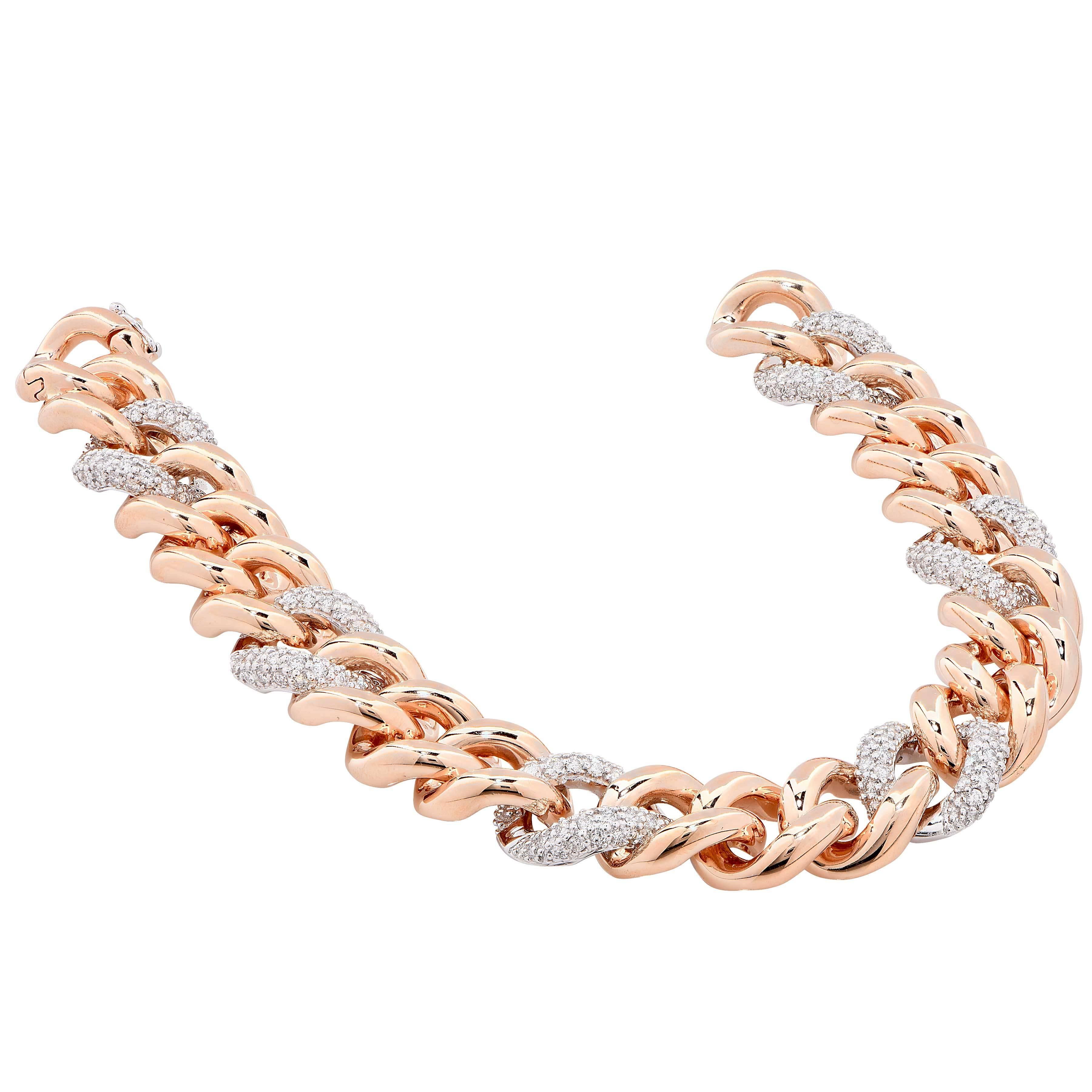 rose gold curb link bracelet