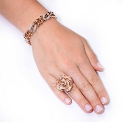 Rina Limor 1.15 Carat Diamond Rose Gold Italian Curb Link Bracelet