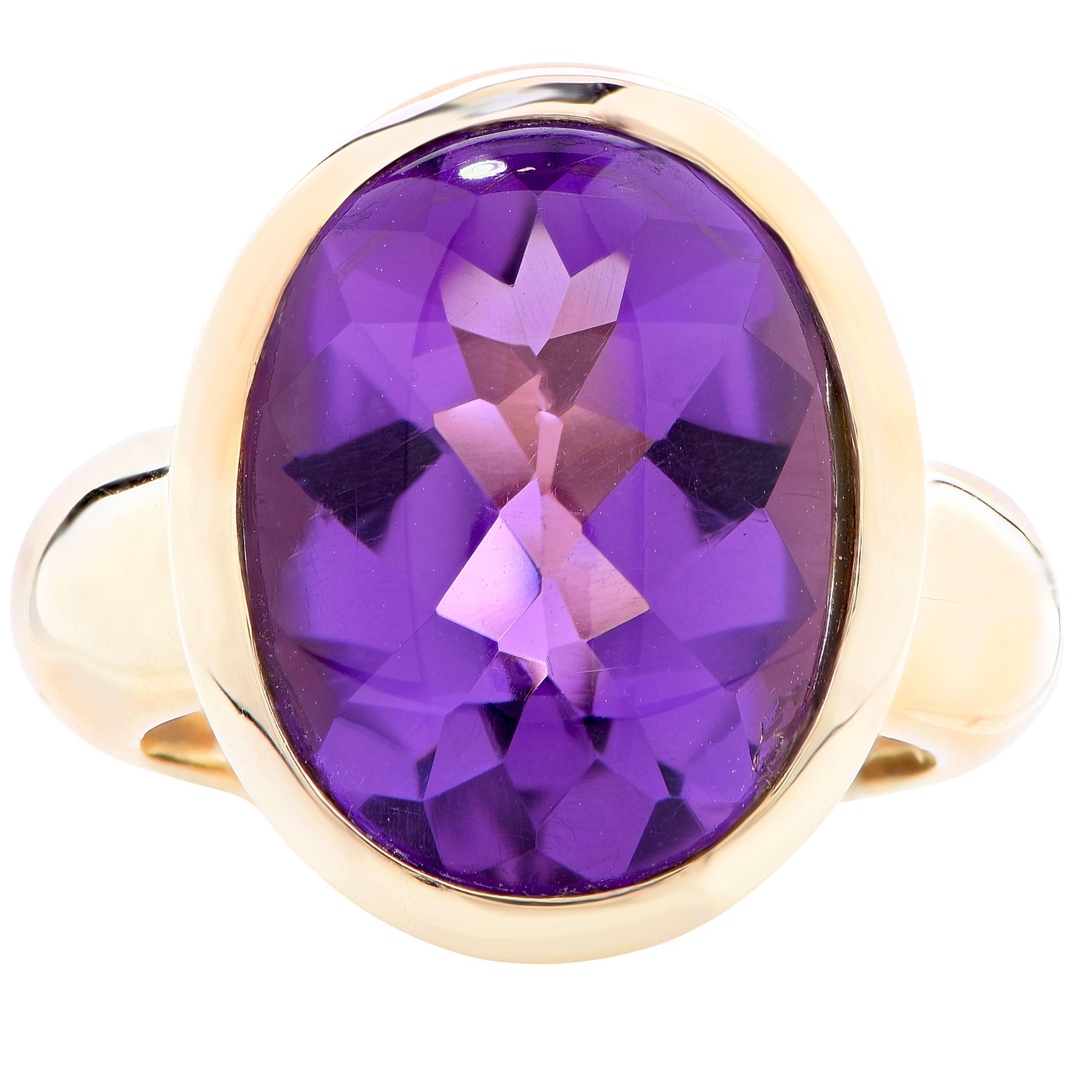 bezel set amethyst ring