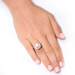 Golden Pearl Diamond Rose Gold Ring