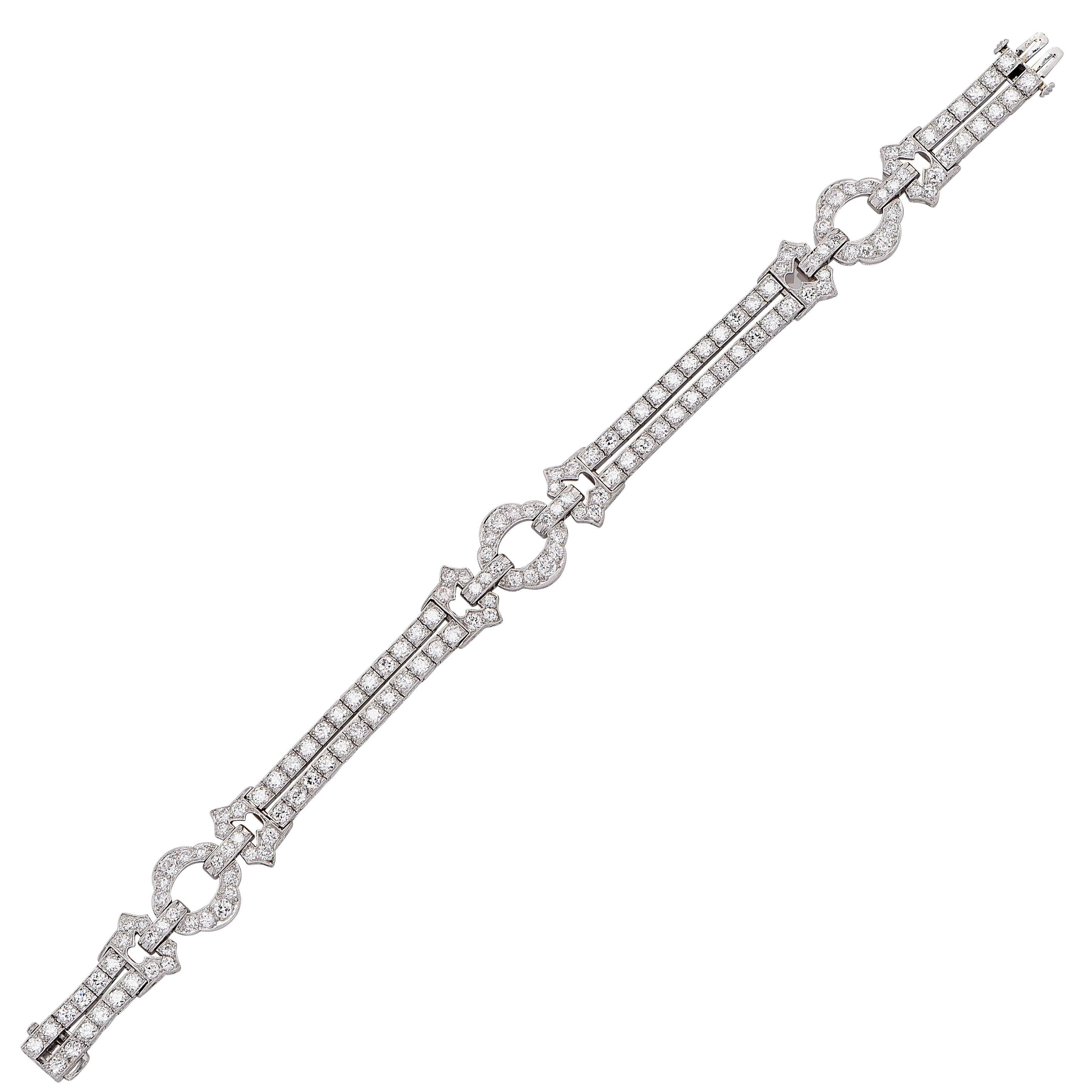 Women's 5.5 Carat Diamond Art Deco Platinum Bracelet
