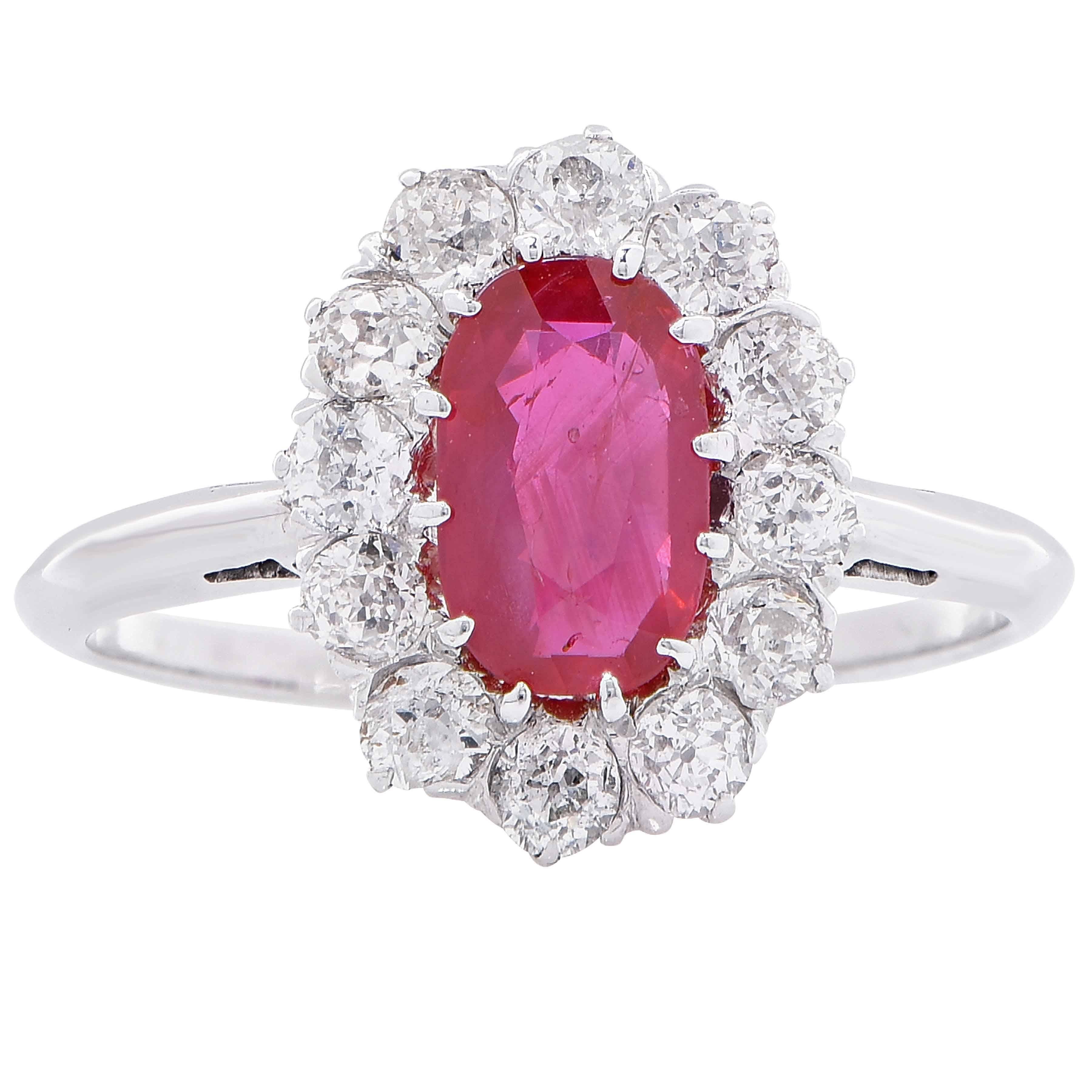 2 Carat Natural Ruby and Diamond Ring For Sale at 1stDibs | 2 carat ...