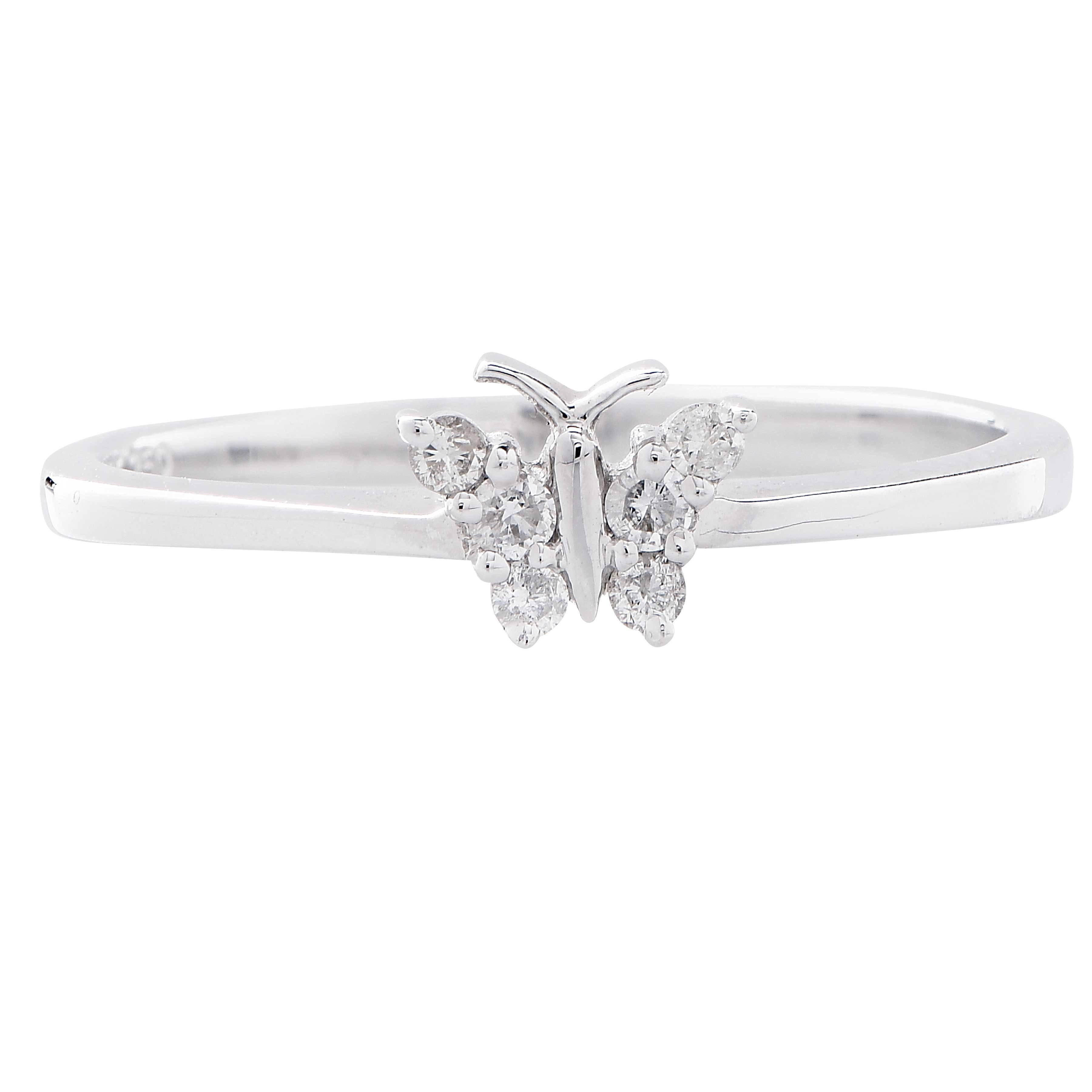 white gold butterfly rings