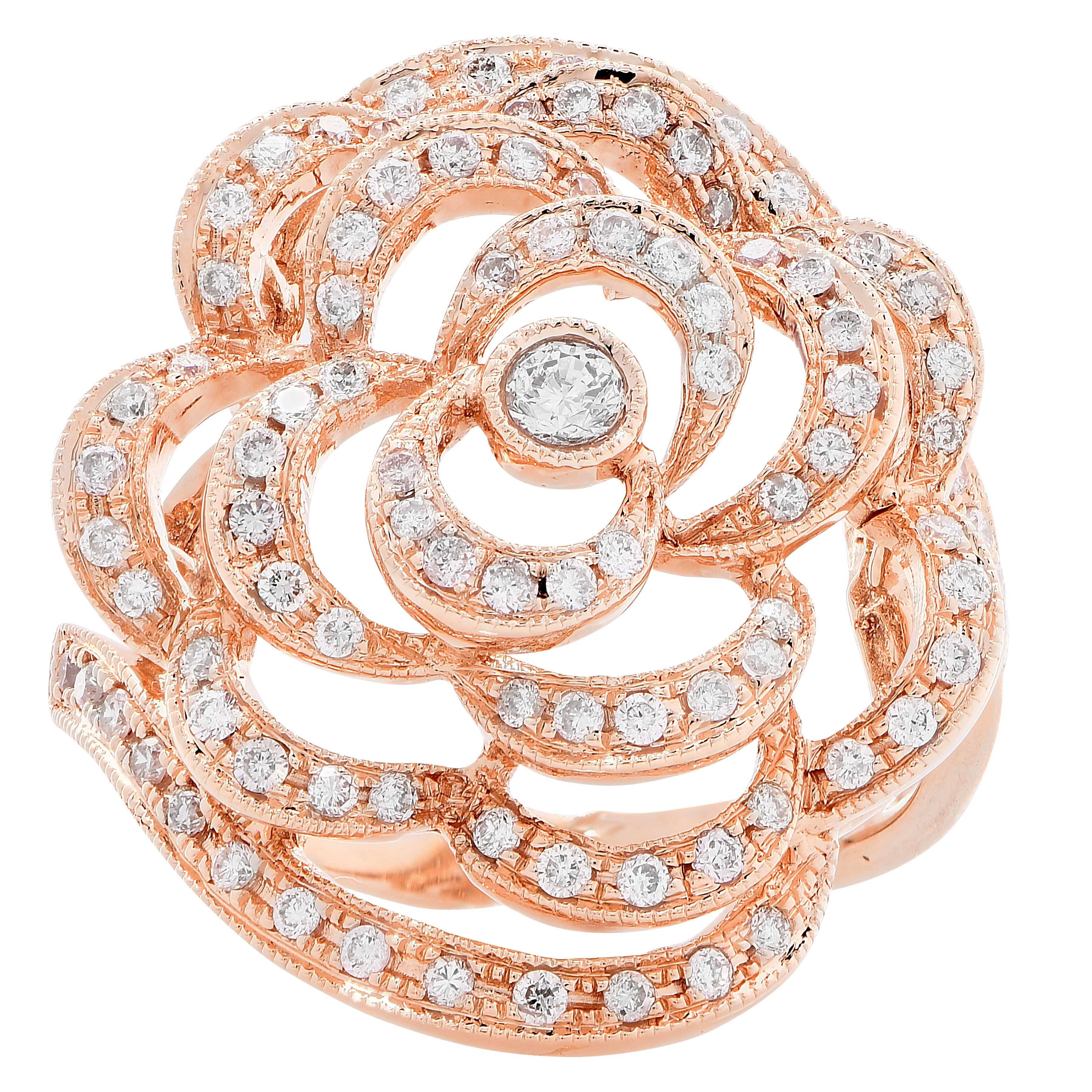 rose design diamond ring