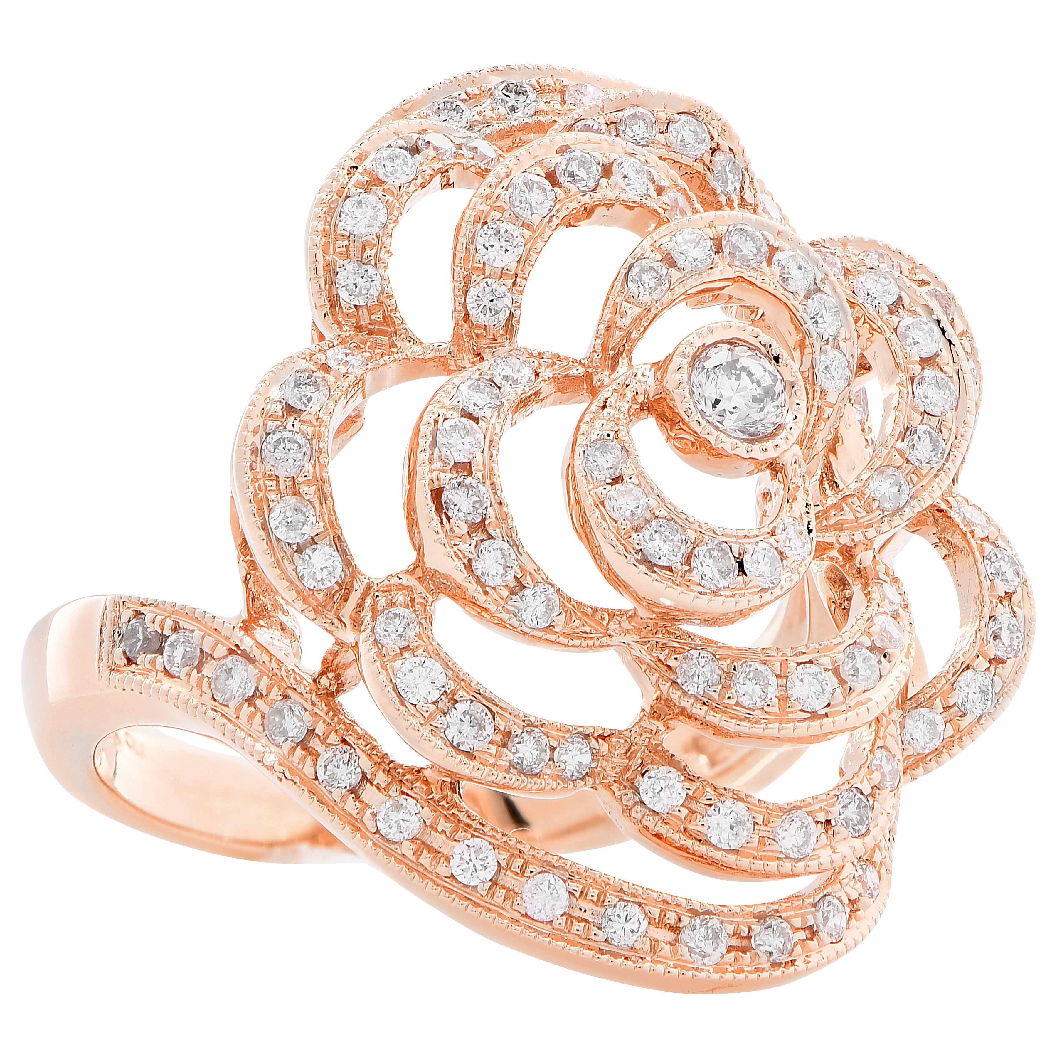 rose design gold ring