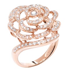 Rose Design Diamond Rose Gold Ring