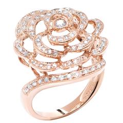 Rose Design Diamond Rose Gold Ring 11
