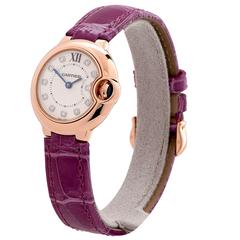 Cartier Rose Gold Ballon Bleu Wristwatch New in Box with Papers