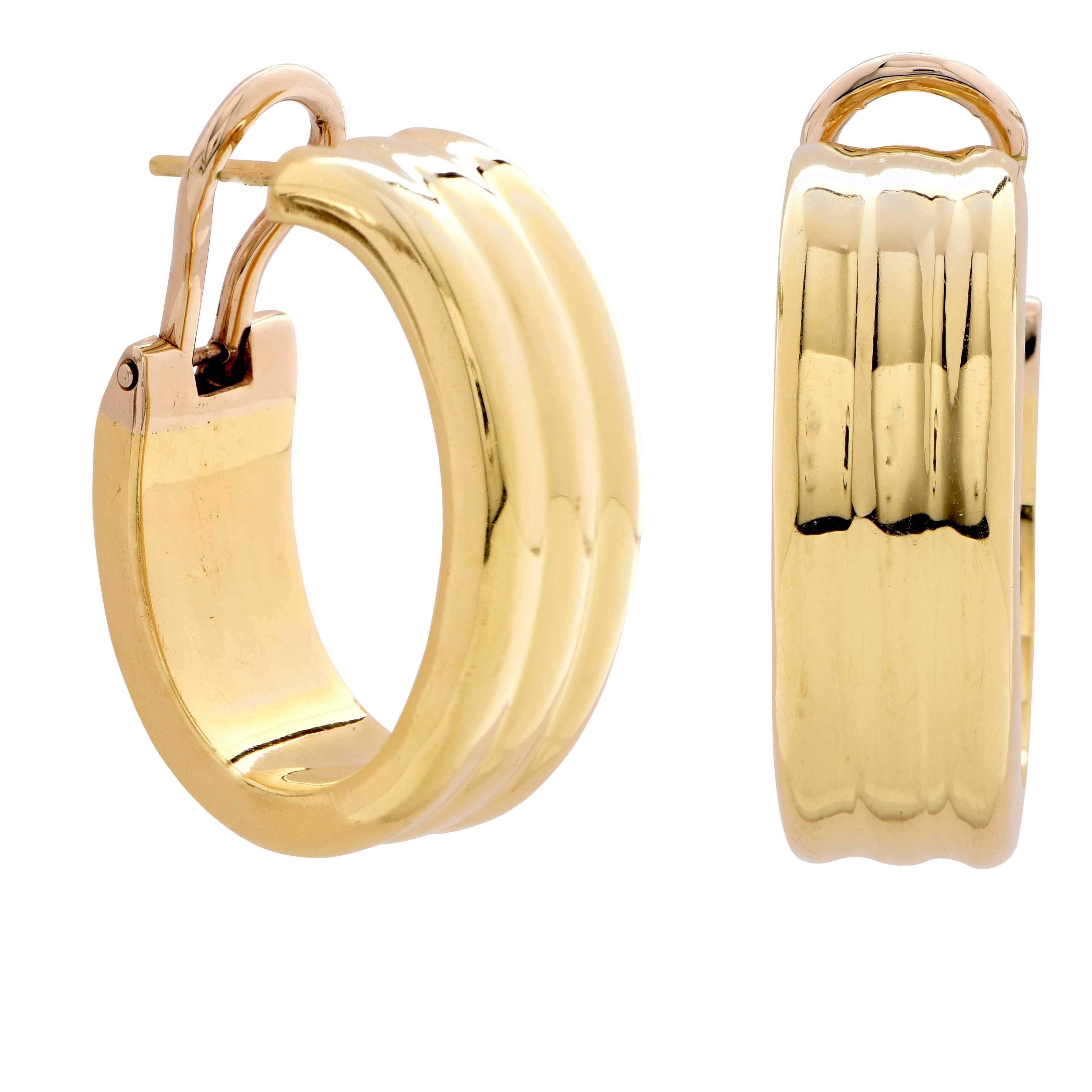 18 Kt Yellow Gold Hoop Earrings