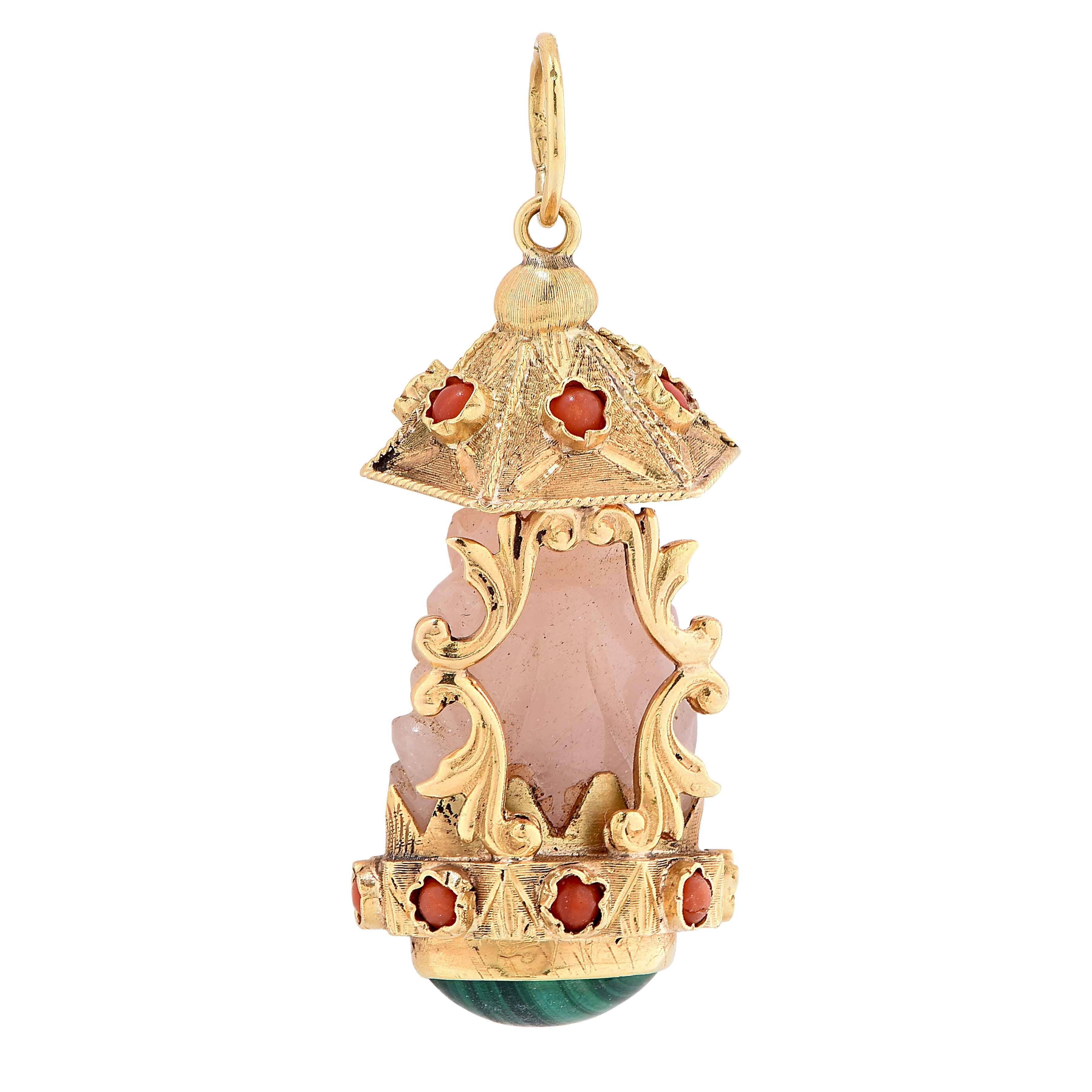 pink jade buddha pendant