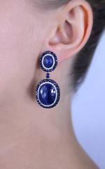 Sapphire Diamond White Gold Earrings