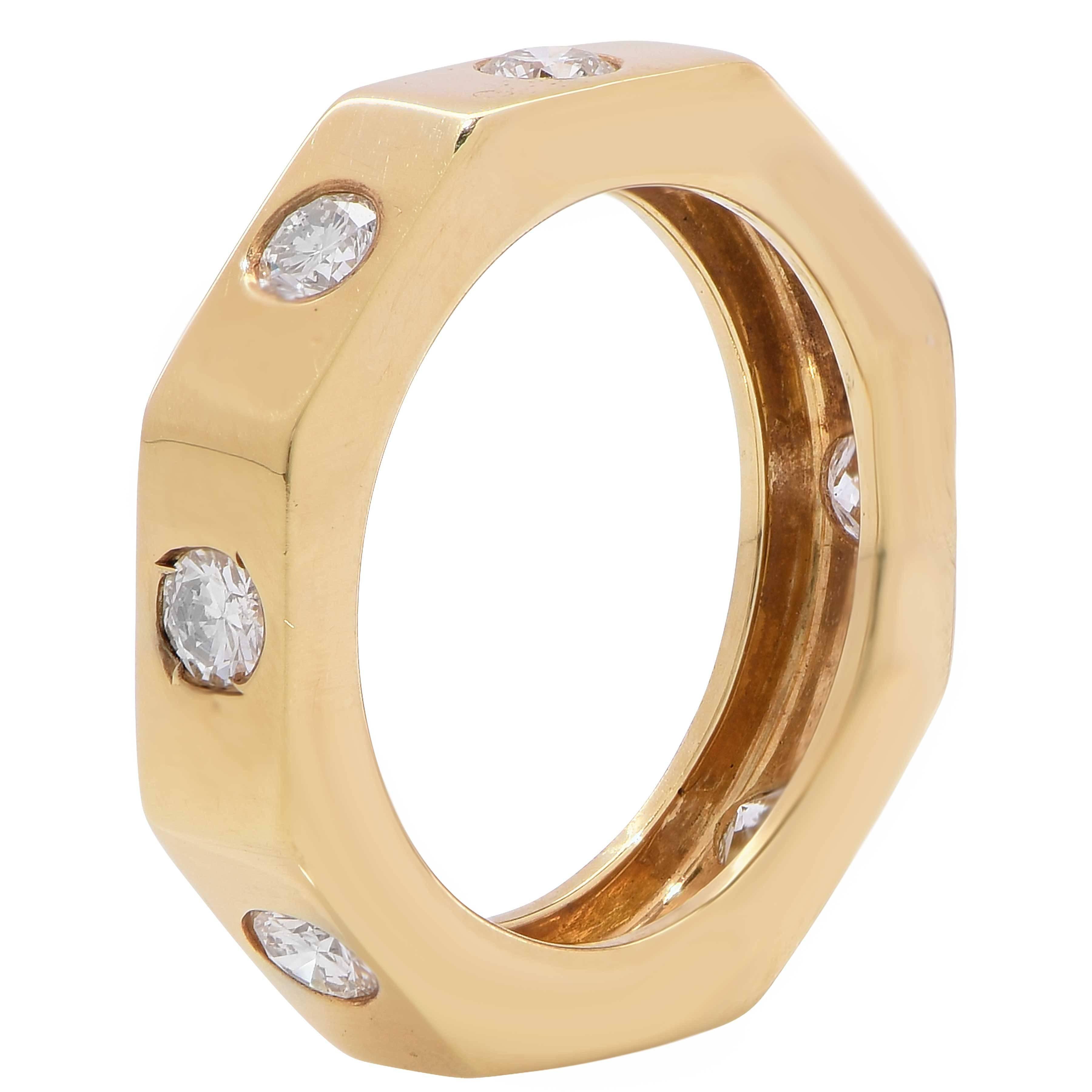 0,80 Karat Diamant-Ehering aus 18 Karat Gelbgold im Zustand „Hervorragend“ im Angebot in Bay Harbor Islands, FL