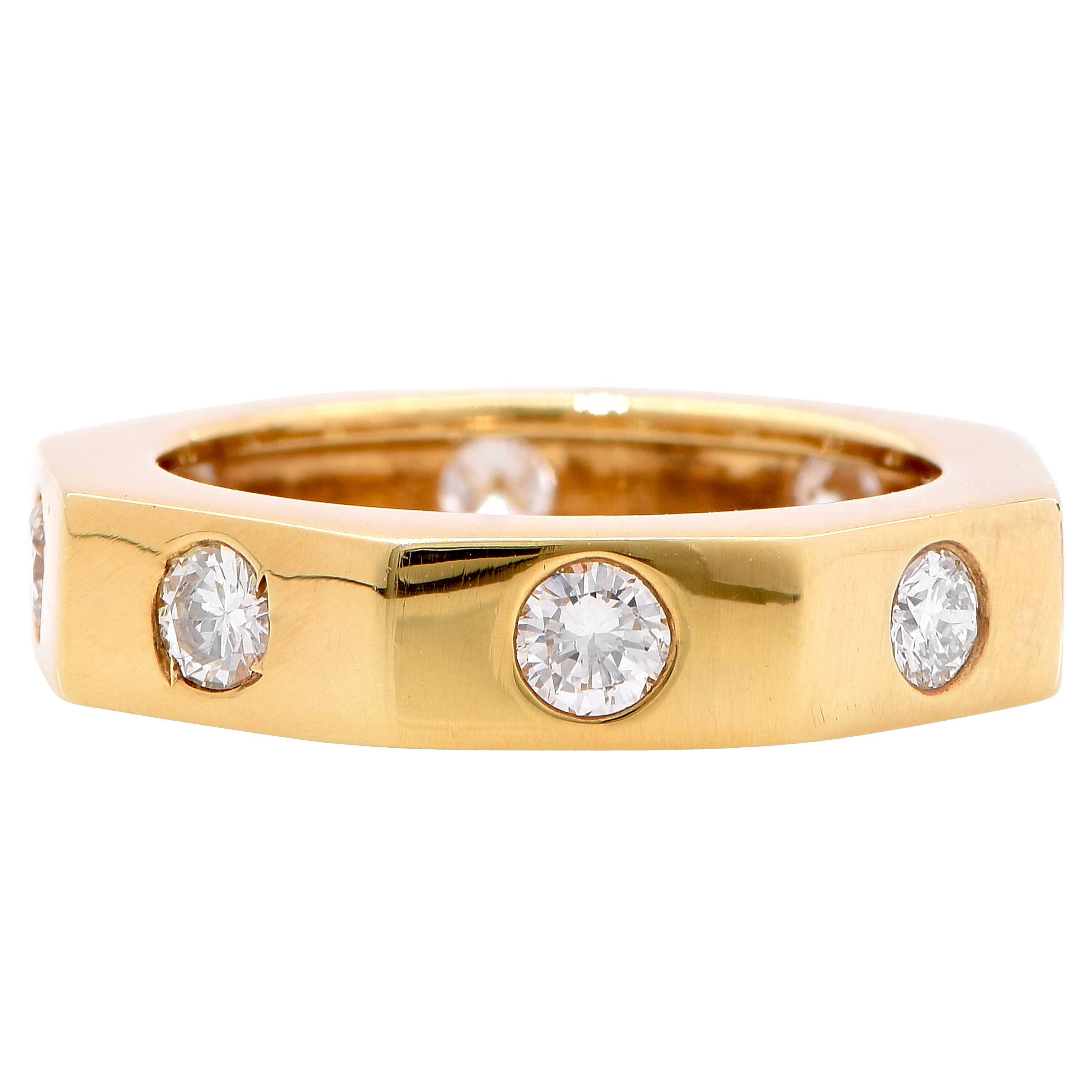 .80 Carat Diamond 18 Karat Yellow Gold Wedding Band For Sale at 1stDibs ...