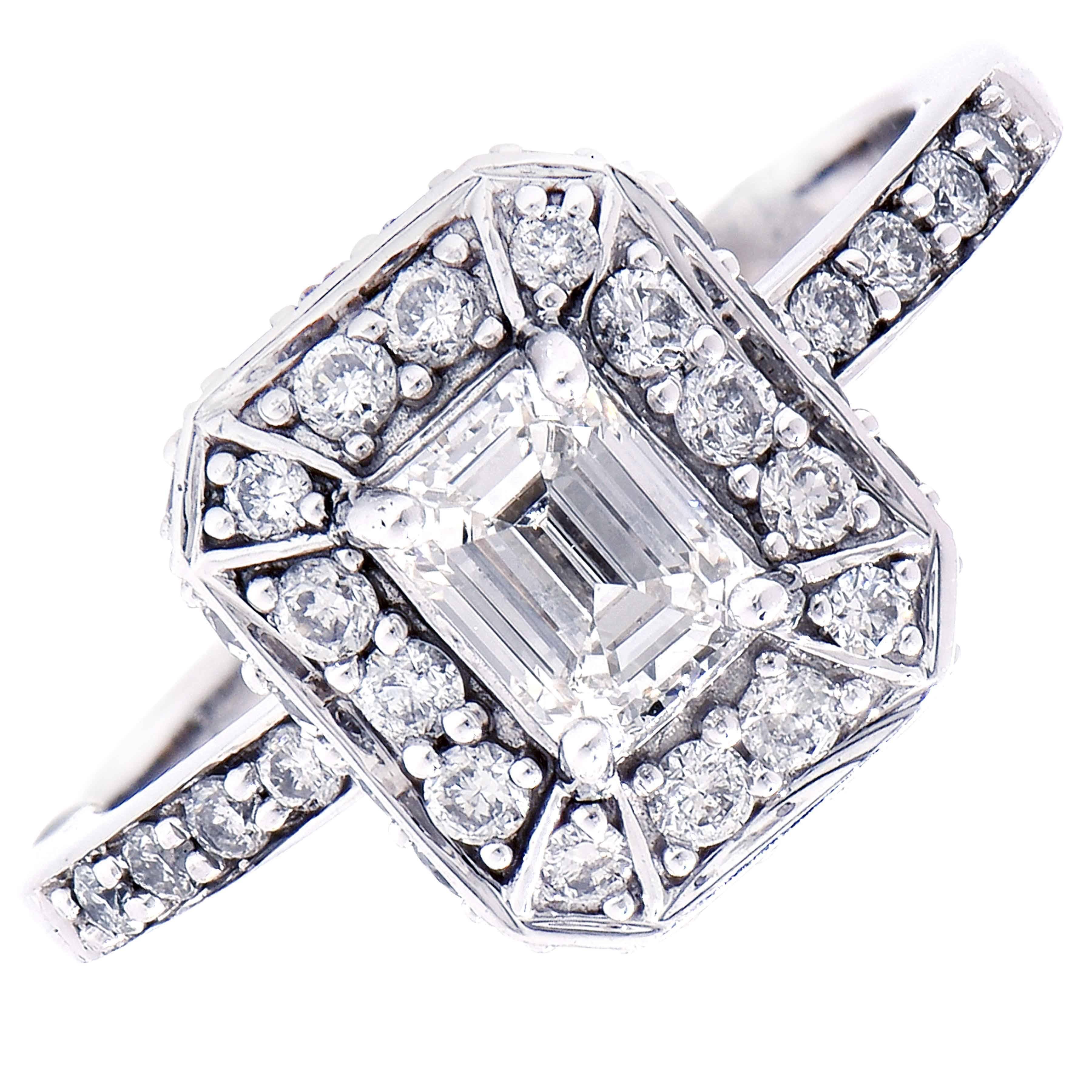 Emerald Cut Diamond Engagement Ring 1