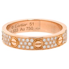 Anello Cartier LOVE, modello piccolo – oro rosa 18 carati con pavé di diamanti, misura 51