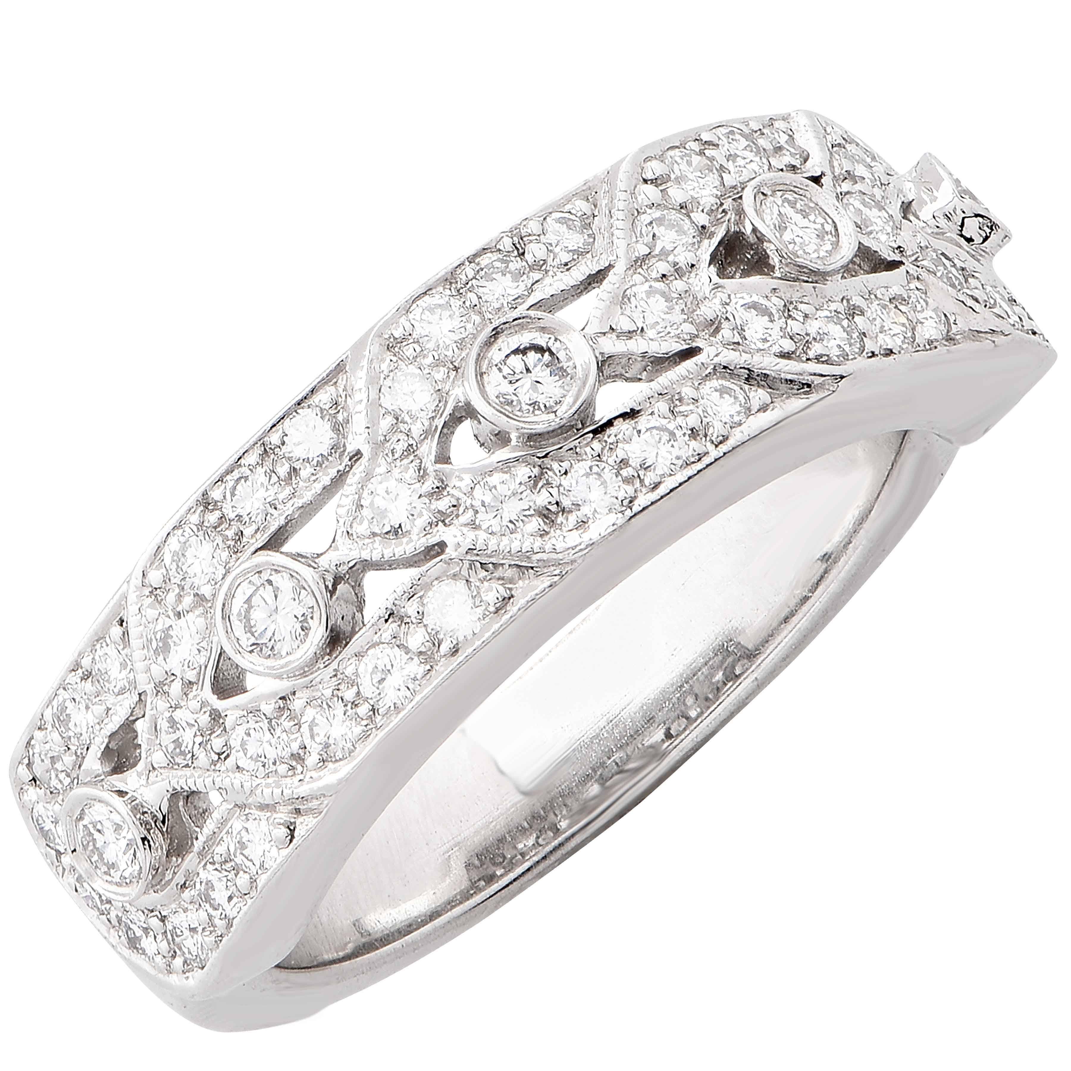 Art Deco Style Diamond Platinum Ring