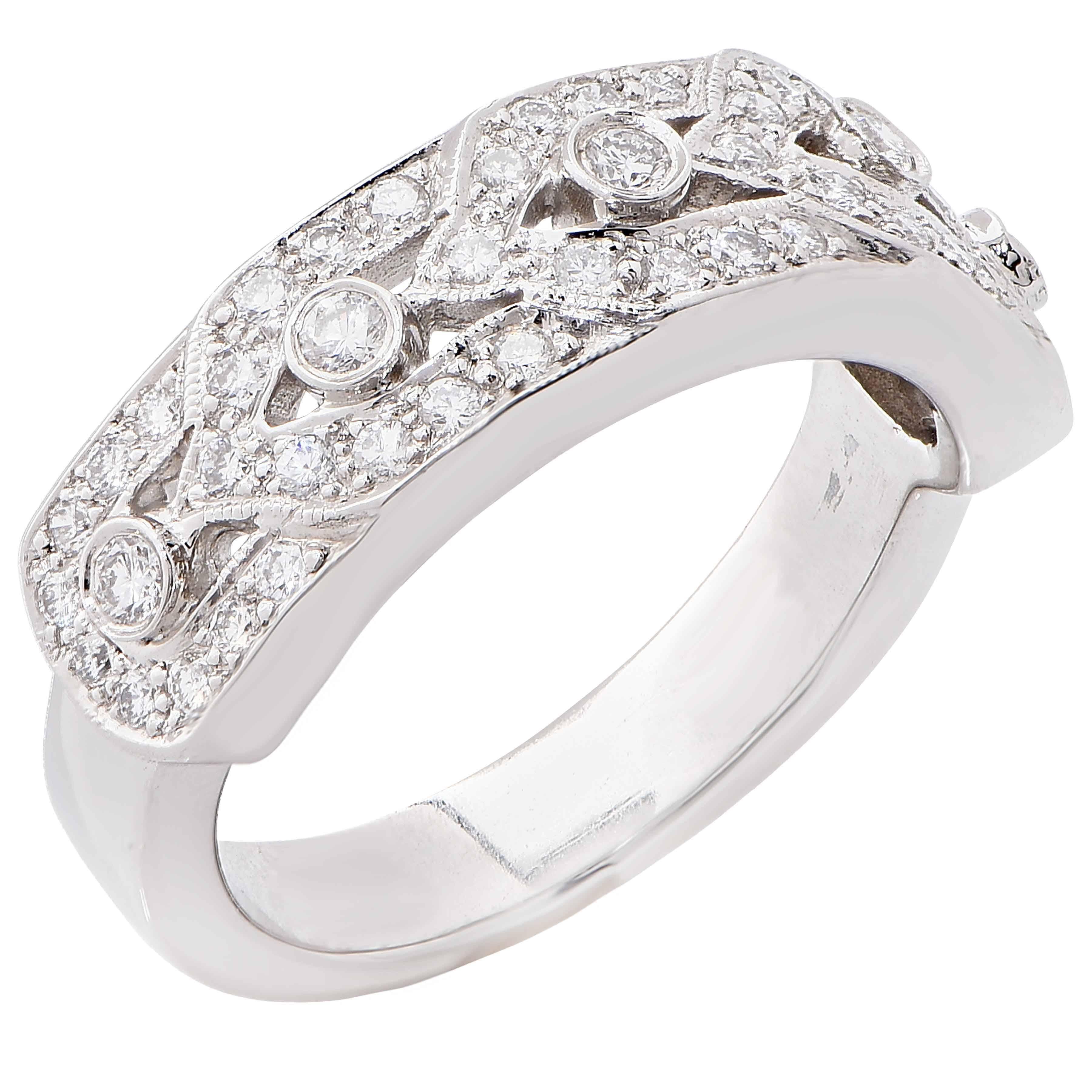 Art Deco Style Diamond Platinum Ring 1